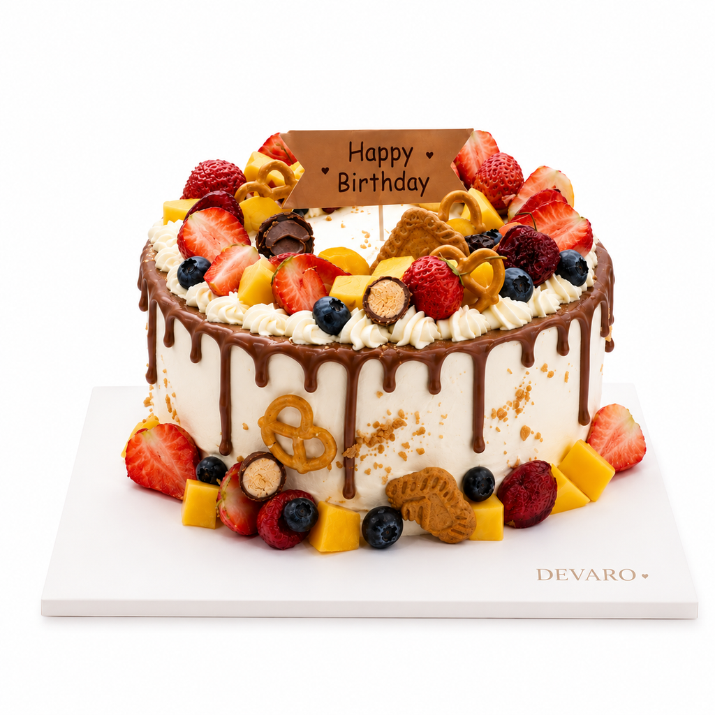Berry Crunch Chocolate Drip Celebration Cake